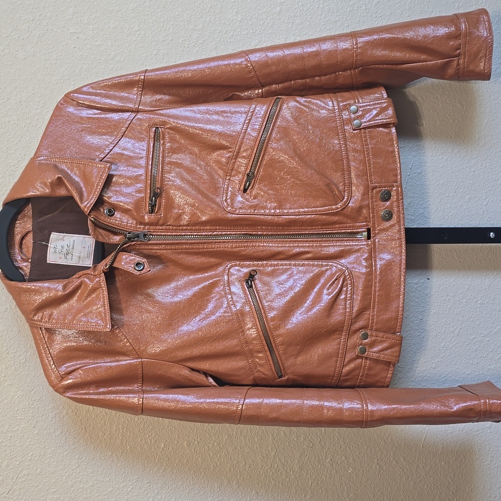 NWOT Free People Josie Faux Leather Vegan Jacket. Small - Picture 5 of 13